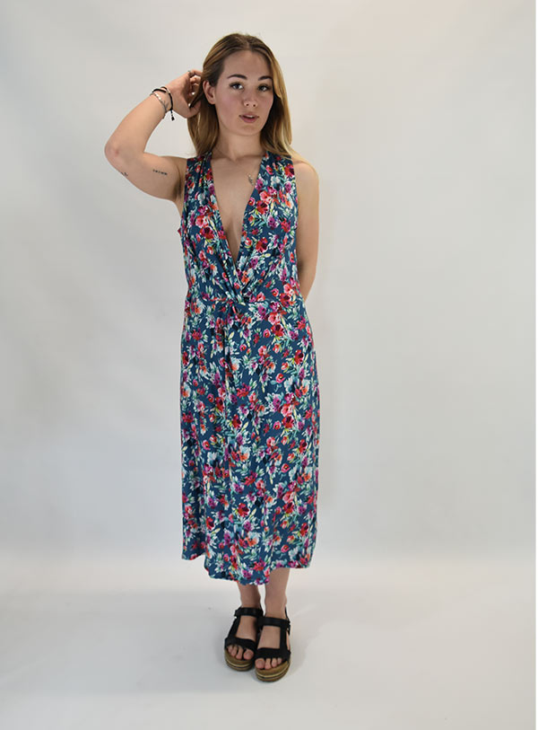 Robe drapé fleuri Aatise